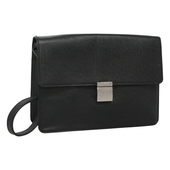 LOUIS VUITTON Taiga Selenga Clutch Bag Ardoise M30782 LV Auth BA536 - Picture 1 of 16